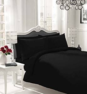 Marilyn Bed and Bath Pollycotton Duvet Set Available In and Sizes (Black, King)