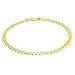Unisex 14k Yellow Gold Solid 4mm Cuban Curb Chain Bracelet or Anklet, 7