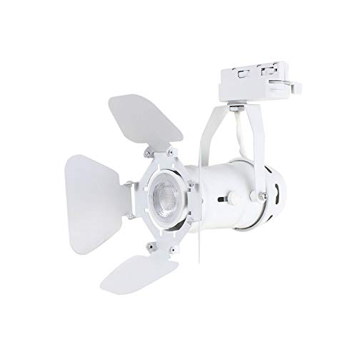J.LUMI TRK9600W LED Track Light Fixture | Includes LED 5W Bulb | Vintage Mini Spotlight | Adjustable Tilt Angle, White Paint Finish | Compatible Rail RAL1002W (not Included) - Thumbnail 6