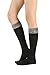 STYLEGAGA Winter Knit Knee High Boot Socks (One Size : XS to M, Eyelash Yarn Top_Basic-2Pair)