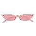 WOWSUN Vintage Cat Eye Polarized Women Sunglasses Small Retro Trendy Cateye Sunglasses (Pink Frame Pink Lens)