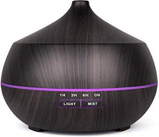 Tenswall Aromatherapy Essential Oil Diffuser, 400ml Aromatherapy Diffuser Ultrasonic Cool Mist Humidifier, Auto Shut-Off, 4 Timer Settings,7 Color LED Lights Changing for Office Home Baby (Black)