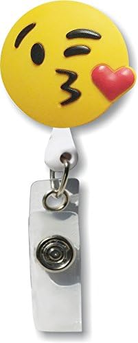 Kiss Emoji 3D Rubber Retractable Badge Holder