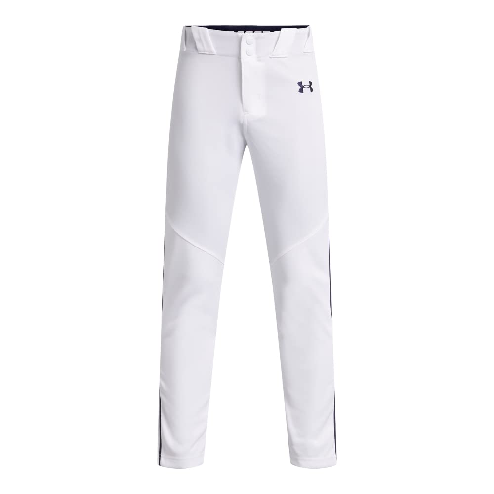 Photo 1 of ***USED AND DIRTY***Under Armour Boys Utility Baseball Pant Pipe , (102) White / Midnight Navy / Midnight Navy ,  Youth J/G