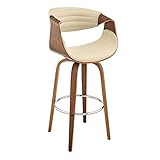 Armen Living Arya 26" Swivel Counter Stool in Cream