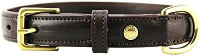 GHURKA 100% AUTHENTIC, 100% LEATHER DOG COLLAR FOR SMALL BREED WALNUT .75" WIDE 16.5" LONG NEW
