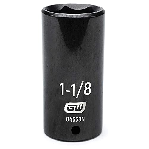 Clé 84558 N 1/5,1 cm Drive 6 point Deep Impact SAE Socket – 1–1/20,3 cm, Noir