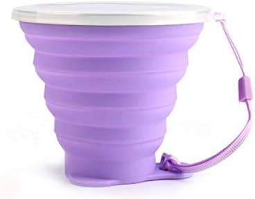 TeaMaX Collapsible Silicone Cup, Travel Camping Cup, Expandable Drinking Cup Set, Folding Mug with lids, Camping Mug with lids