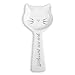 White Ceramic Cat Spoon Rest: Kitten Spoon Rest for Stove or Countertop - Cute Kitchen Accessory