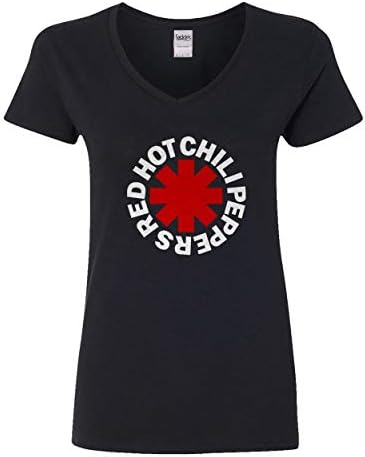 Societee Red Hot Chili Peppers Classic Asterisk Logo Womens Vneck T-Shirt