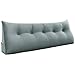 WOWMAX Triangular Wedge and Body Positioners Reading Pillow Large Bolster Headboard Backrest Support Cushion for Day Bed Bunk Bed with Removable Cover Queen Velvet Gray