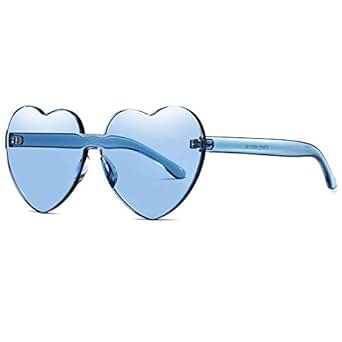 Efanr Heart Shaped Rimless Sunglasses Women Multicolor