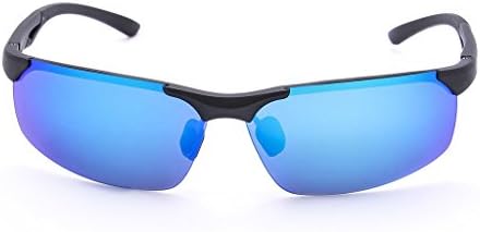 LICHUN Half Frame Semi-Rimless Polarized Sunglasses for Men Metal Frame