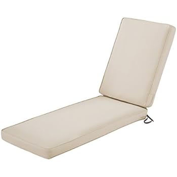 Classic Accessories Montlake Patio FadeSafe Chaise Lounge Cushion, Beige, 80