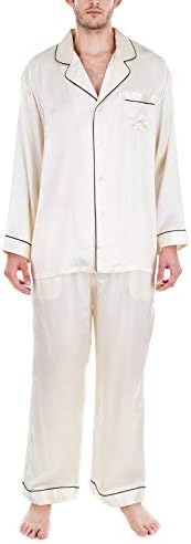 OSCAR ROSSA Men's Luxury Silk Sleepwear 100% Silk Pajamas Set