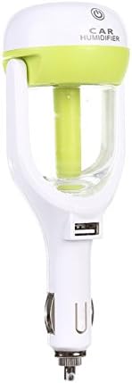 Car Humidifier, Mini USB Car Charger Humidifier Aroma Diffuser Air Freshener Purifier Aromatherapy Mist Maker with 180 Degree Rotation, Suit for Water Soluble Essential Oils, Water Green