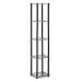 FURINNO Turn-N-Tube 5-Tier Corner Square Rack Display Shelf, Round, French Oak Grey/Black