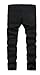 Boy's Black Slim Fit Skinny Jeans Ripped Elastic Waist Pants with Zipper for Kids,Black,14 Slim