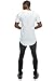 JC DISTRO Mens Hipster Hip Hop Cotton eLong Round Scallop Hemline Tshirt White Large