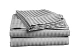 ITALIAN Collection 1500 Thread Count STRIPED 4PC QUEEN Sheet Set, GREY