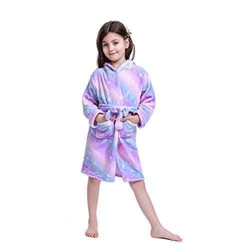 Premium Soft Girls Unicorn Bathrobe,Kids Robes Toddler Hooded Cospaly