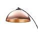Archiology Modern Arc Floor Lamp, Metal Dome Shade with Glossy White Interior Rose Gold Standing Lamp - Adjustment Floor Lamp Perfect for Living Room Reading Bedroom Office (79