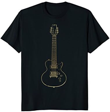 Mens Gold Instruments - Electric Guitar Rock n Roll Gift T-Shirt 2XL Black