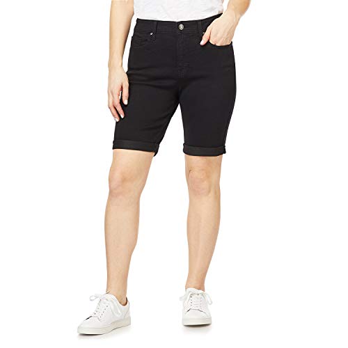 Angels Forever Young Women's 360 Sculpt Mid-Rise Stretch Bermuda Shorts, Onyx,…