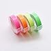 Motex Refill Tape for Embossing Label Maker, Fluorescent Color Tapes 4 Rolls, 3/8-Inch (Pink, Orange, Yellow, Green)