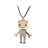 Jane Stone Vintage Lovely Robot Pendant Long Leather Wrap Bot Necklace Unisex Personalized Hot Topic Jewelry Birthday Gift(Fn1803)
