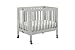 Babyletto Origami Mini Portable Folding Crib with Wheels in Grey, 2 Adjustable Mattress Positions, Greenguard Gold Certified