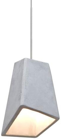 Skip 4"W Satin Nickel Natural Concrete LED Mini Pendant