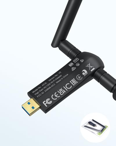 BrosTrend AC1200 Linux WiFi USB, Linux WiFi Adapter for Ubuntu Kali Mint Debian Kubuntu Mate Zorin PureOS Windows etc. Wi-Fi USB3.0 with 2 x 5dBi Antennas, Dual Band 5GHz 867Mbps + 2.4GHz 300Mbps