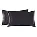 EXQ Home Satin Pillowcases Set of 2 for Hair and Skin Standard/Queen Size 20x30 Black Pillow Case with Envelope Closure (Anti Wrinkle,Hypoallergenic,Wash-Resistant)