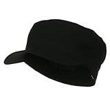 Big Size Fitted Cotton Ripstop Military Army Cap - Black (For Big Head)