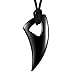 KONOV Men's Black Stainless Steel Wolf Teeth Alpha Spear Pendant Adjustable Chain Necklace