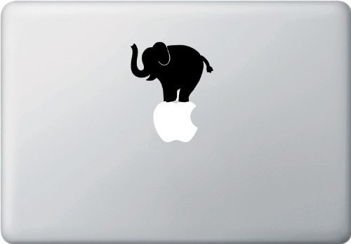 Elephant Balancing Act Decal TWO PACK Vinyl Sticker|MacBook Laptop Computer Cars Trucks Vans Walls| BLACK |3.5 x 3 in|CCI862