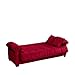 Handy Living Maurice Pillow Top Arm Convert-a-Couch in Crimson Microfiber
