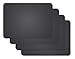 GASARÉ, Placemats Set of 4, Silicone Placemats, Table Mats, Non-Slip, Easy to Clean, Heat Resistant, Flexible, 20% Thicker, 16 x 12 inches x 1.1mm, Black