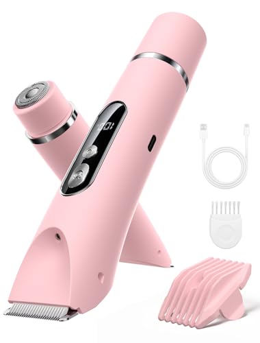 Bikini Trimmer Women, POPYES 2026 Upgrade Painless Razors,Trimmer for women & Body Hair Shaver Wet & Dry Waterproof for Shower Use, 2in1 Head with LED, USB Rechargeable with Cable, for Bikini Line