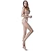 Miya most thin Women's Control Top 1 Den All Sheer Toe silk stockings Tights Panty Hose,Light Gray,Medium / Large