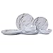 Melamine Dinnerware Set - 12pcs Plastic Dishes Dinnerware Set for 4, Everyday Use, Marble Pattern, Not for Microwave