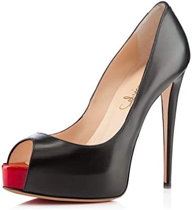 Cdvintu Women's Peep Toe Hidden Platform Pumps 5" High Heels Classic Stiletto Sandals