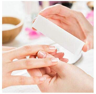 10PCS White Sponge Nail Buffer 4-Ways Nail Sanding Block Grit Tool Professional Salon Fingernail Manicure Pedicure Kit Pretty Manicure for Natural Gel Acrylic Fake Nails