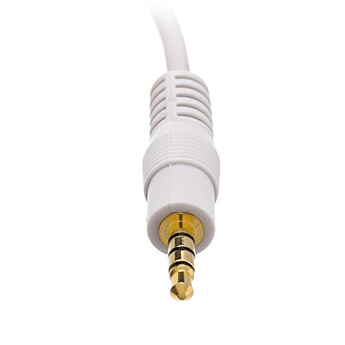 ACL 6 Feet 3.5mm Male to 3 RCA Male White Audio/Video Cable