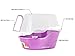 Covered Litter Box, Jumbo Hooded Cat Litter Box Holds Up to Two Small Cats Simultaneously,Extra Large Purple by Petphabet