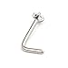 Ruifan 20G Surgical Steel Mix Color 2mm Round Diamond Cubic Zirconia Crystal L-Shaped Nose Bone Studs Ring Pins Piercing Jewelry Pack of 5