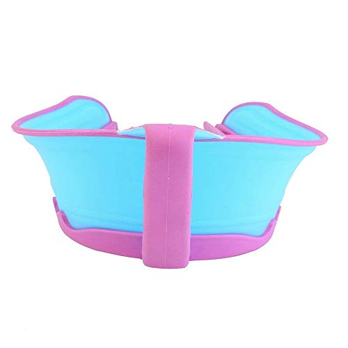 Potelin Adjustable Shower Cap Waterproof Shampoo Hat Water Shield Hat Bath Supplies for Kid Child Blue and Purple Edge - Thumbnail 3