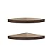 Danya B. Small Floating Wall Mount Laminate Wood Corner Wall Radial Shelves (Set of 2) (Walnut)