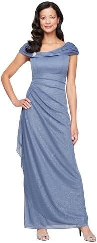 amazon alex evenings mother of the bride dresses Amazon.com: Alex Evenings Women's Long Cold Shoulder Dress, Mother of The Bride, Formal Events, (Petite and Regular Sizes), Peacock, 6 : Clothing, Shoes & Jewelry